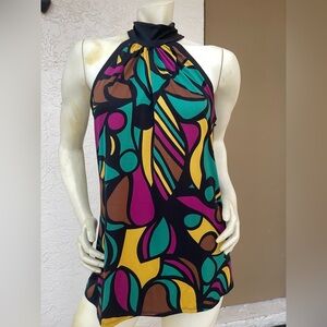 Psychedelics Jonathan Martin Black and Multicolor Scarf tunic size S NWT